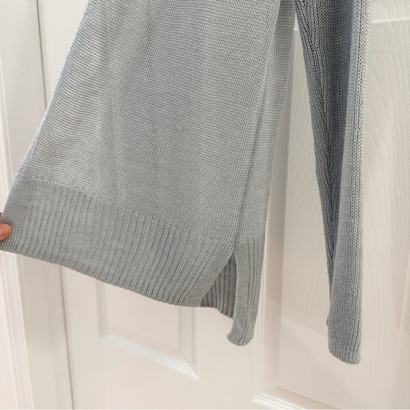 Loft Linen Blend Open Cardigan Pastel Light Blue coastal sz Medium - Picture 3 of 6